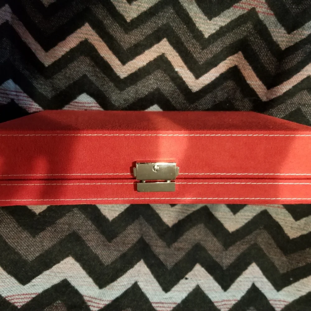 Red Velour Jewelry box NWOT